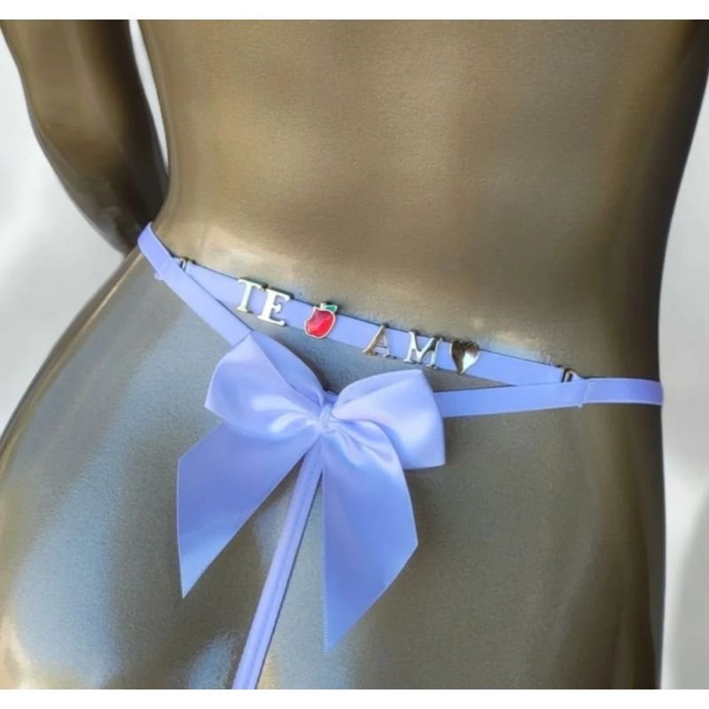 Calcinha Personalizável de Tule Fio com Detalhe de Laço Atrás 37800