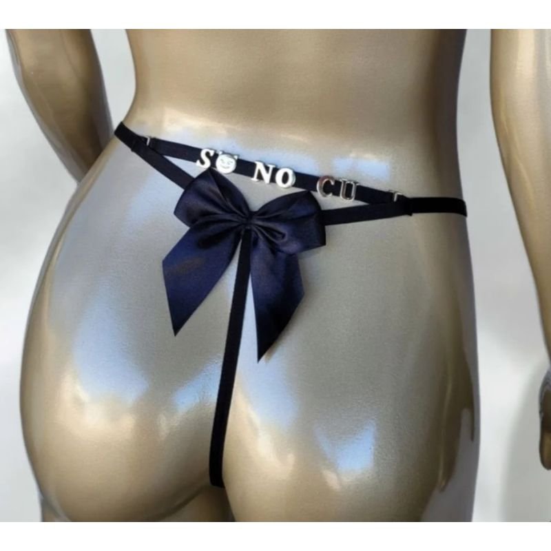 Calcinha Personalizável de Tule Fio com Detalhe de Laço Atrás 37800