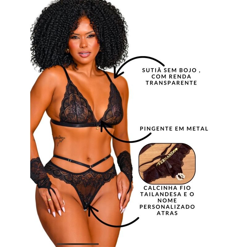 Conjunto Lingerie com 3 Peças Personalizavel e Tailandês - 83