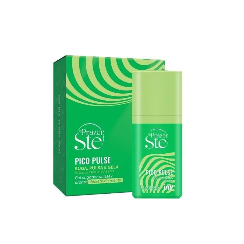 Excitante Pico Pulse cque Pulsa, Suga e Gela e Sabor Chiclete de Menta