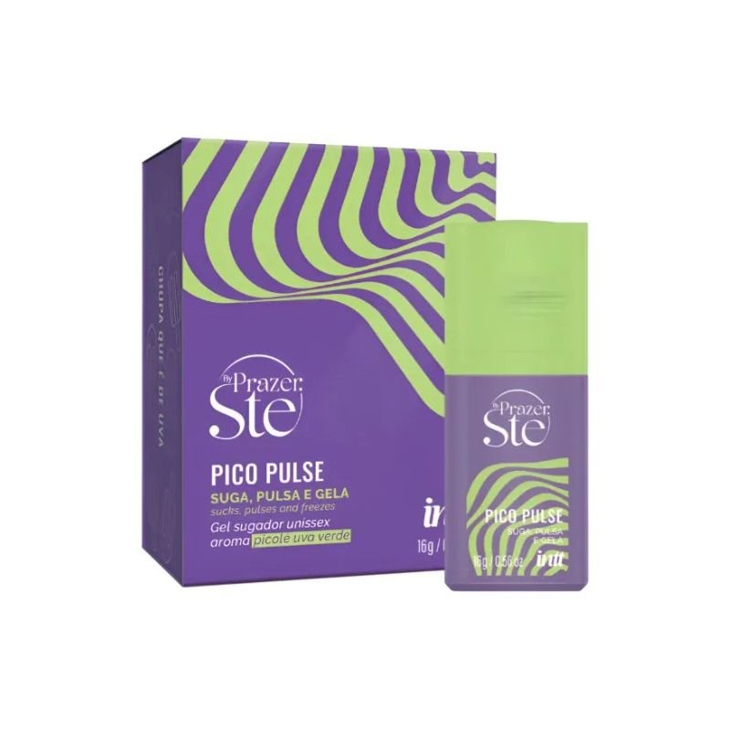 Excitante Pico Pulse cque Pulsa, Suga e Gela e Sabor Picolé de Uva Verde