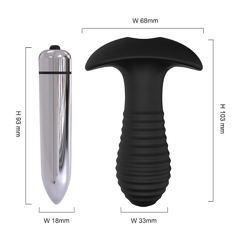 Plug Anal Siliconado em Formato Aspiral com Bullet Vibratório