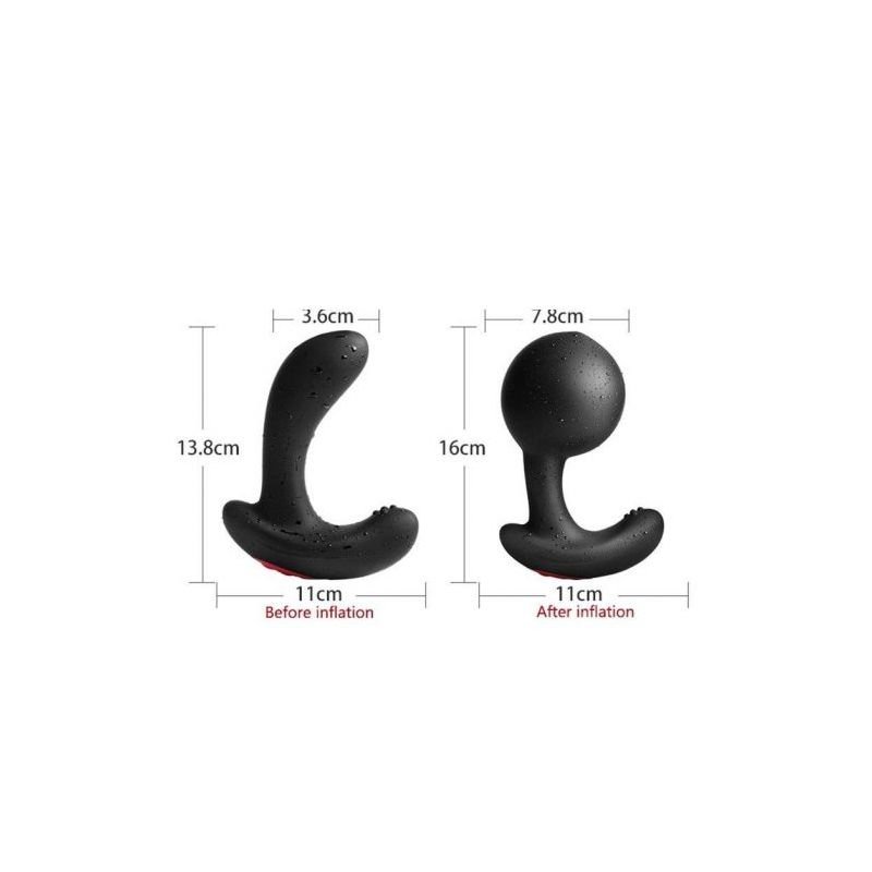 Plug Anal Massageador de Próstata com Controle Remoto e Infla na Ponta