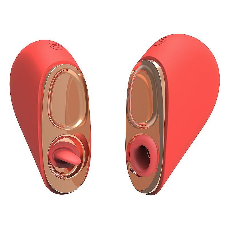 Vibrador com Estimulação Dupla em Formato de Coração - Sugador e Lambida dos Deuses 8721