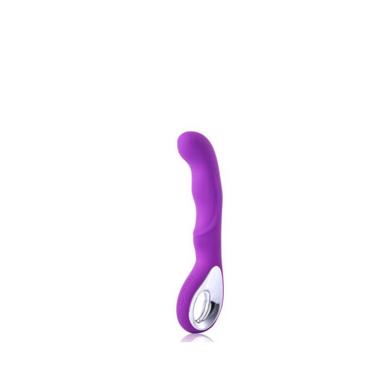 Vibrador Recarregável Ponto G com Alça Metalizada Possui 10 Modos de Vibração VR-035